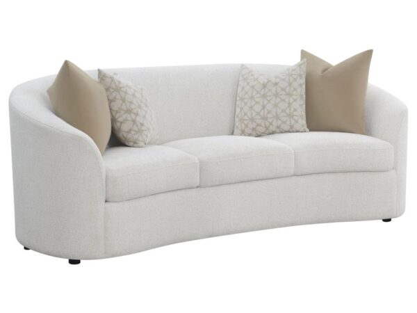 Rainn Boucle Upholstered Sloped Arm Sofa Latte