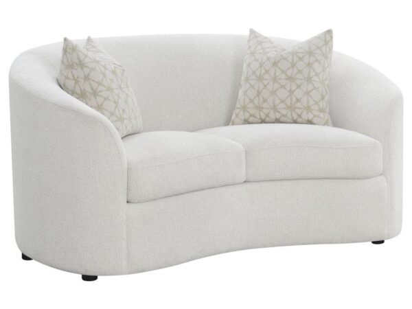 Rainn Boucle Upholstered Sloped Arm Loveseat Latte