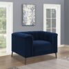 Chalet Upholstered Tuxedo Arm Tufted Chair Blue