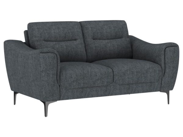 Nolan Upholstered Sloped Track Arm Loveseat Charcoal
