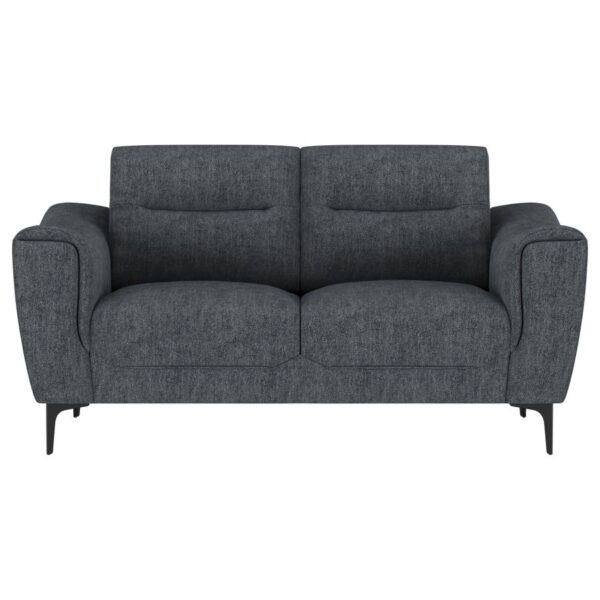 Nolan Upholstered Sloped Track Arm Loveseat Charcoal