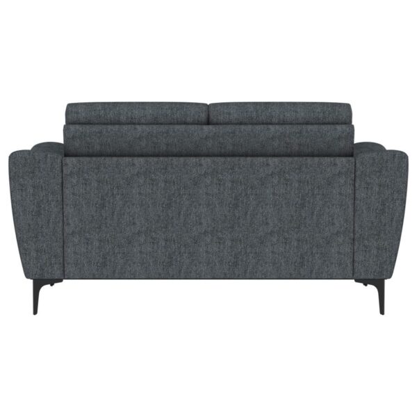 Nolan Upholstered Sloped Track Arm Loveseat Charcoal
