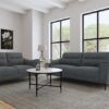 Nolan Upholstered Sloped Track Arm Loveseat Charcoal