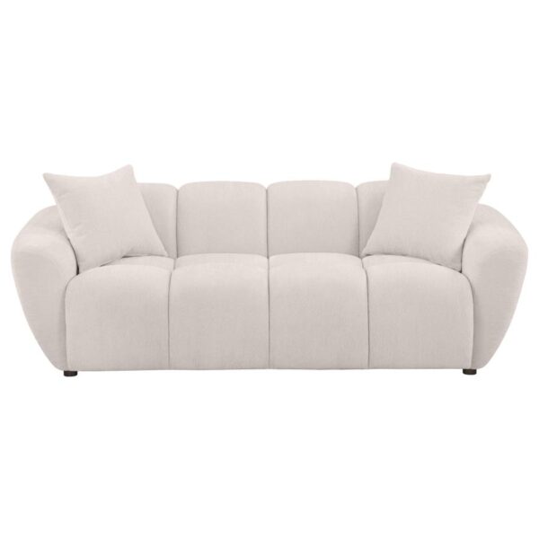 Destino Chenille Upholstered Splayed Arm Sofa Greige