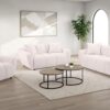 Destino Chenille Upholstered Splayed Arm Loveseat Greige