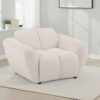 Destino Chenille Upholstered Splayed Arm Accent Chair Greige