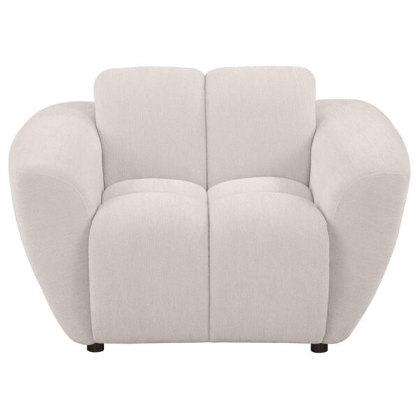 Destino Chenille Upholstered Splayed Arm Accent Chair Greige