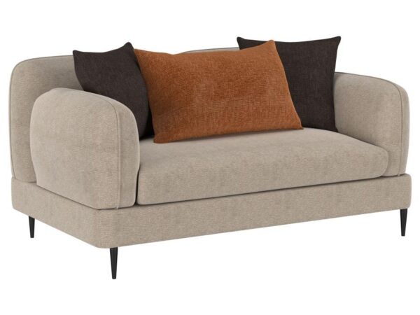Jade Chenille Upholstered Sculpted Track Arm Loveseat Latte