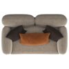 Jade Chenille Upholstered Sculpted Track Arm Loveseat Latte