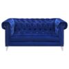 Bleker Upholstered Tuxedo Arm Tufted Loveseat Blue