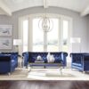 Bleker Upholstered Tuxedo Arm Tufted Loveseat Blue