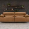 Buxton Top Grain Leather Upholstered Sofa Orange