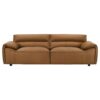 Buxton Top Grain Leather Upholstered Sofa Orange