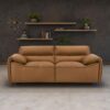 Buxton Top Grain Leather Upholstered Loveseat Orange