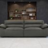 Buxton Top Grain Leather Upholstered Sofa Graphite