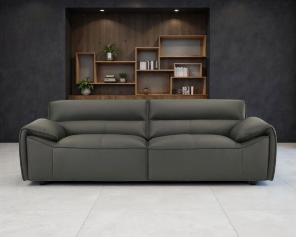 Buxton Top Grain Leather Upholstered Sofa Graphite