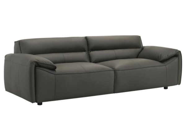 Buxton Top Grain Leather Upholstered Sofa Graphite