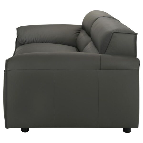 Buxton Top Grain Leather Upholstered Sofa Graphite