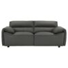 Buxton Top Grain Leather Upholstered Loveseat Graphite