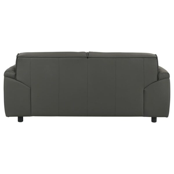 Buxton Top Grain Leather Upholstered Loveseat Graphite