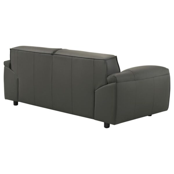 Buxton Top Grain Leather Upholstered Loveseat Graphite