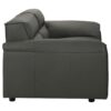 Buxton Top Grain Leather Upholstered Loveseat Graphite