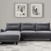 Caspian Upholstered Curved Arm Chaise Sectional Sofa Grey