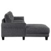 Caspian Upholstered Curved Arm Chaise Sectional Sofa Grey