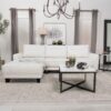 Caspian Upholstered Curved Arm Chaise Sectional Sofa White
