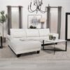 Caspian Upholstered Curved Arm Chaise Sectional Sofa White