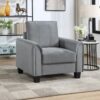 Davis Upholstered Rolled Arm Accent Chair Grey