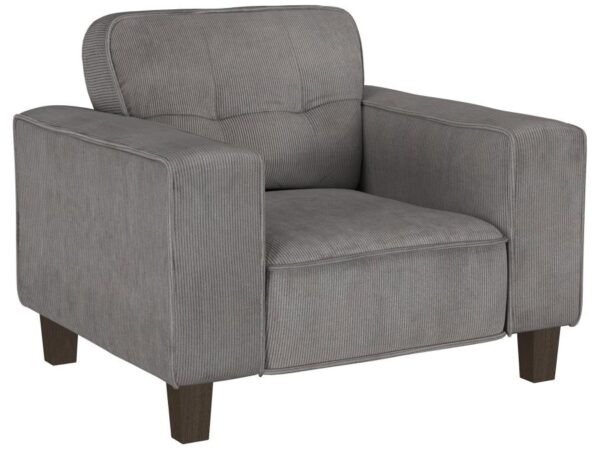 Deerhurst Upholstered Track Arm Tufted Accent Chair Charcoal