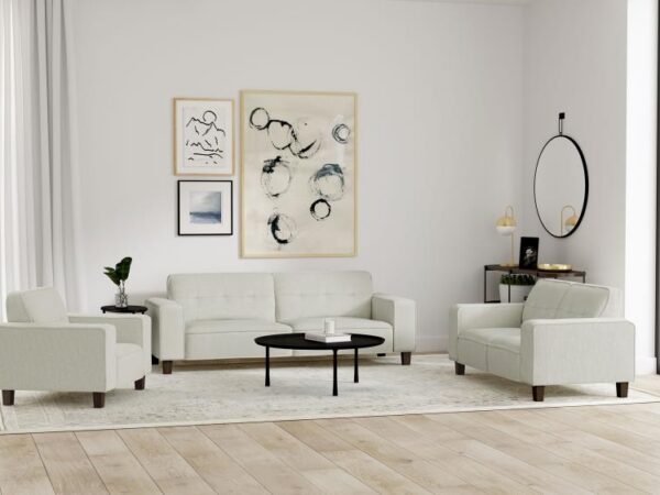 Deerhurst 3-piece Upholstered Track Arm Sofa Set Greige