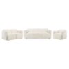 Dorset 3-piece Upholstered Round Track Arm Sofa Set White