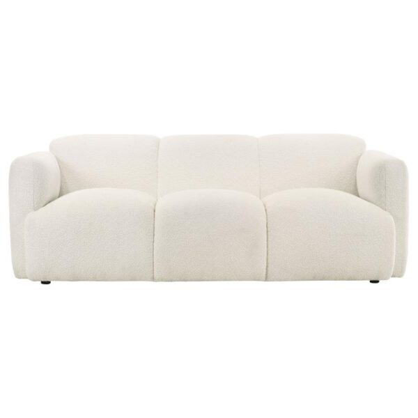 Dorset 3-piece Upholstered Round Track Arm Sofa Set White