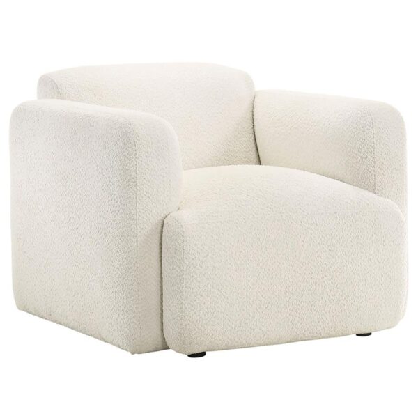 Dorset 3-piece Upholstered Round Track Arm Sofa Set White