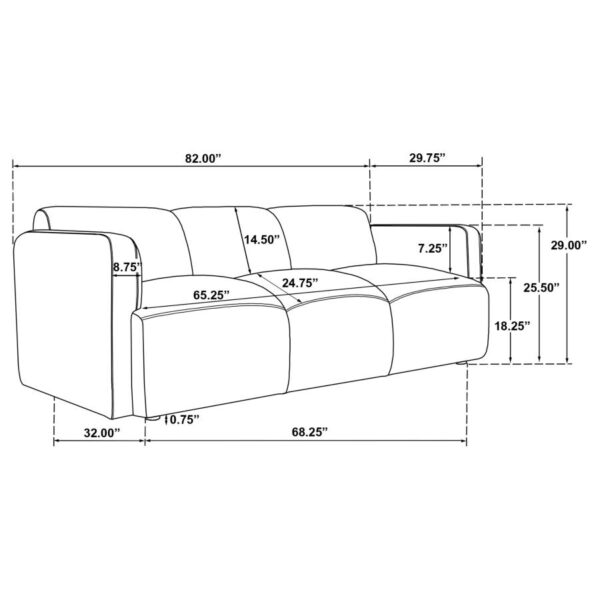 Dorset 3-piece Upholstered Round Track Arm Sofa Set White