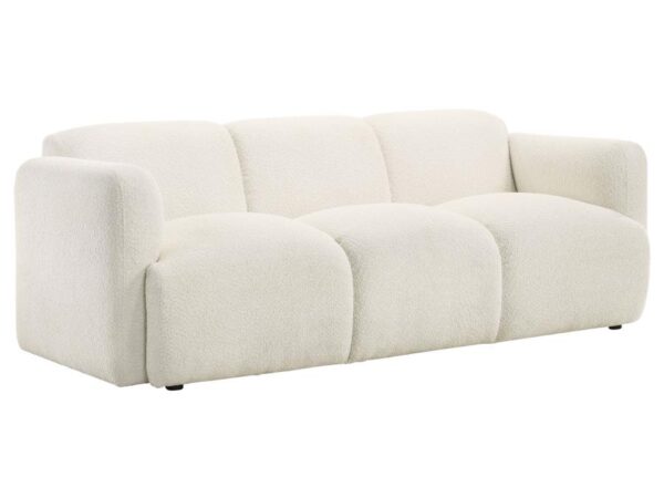 Dorset Fabric Upholstered Round Track Arm Sofa White