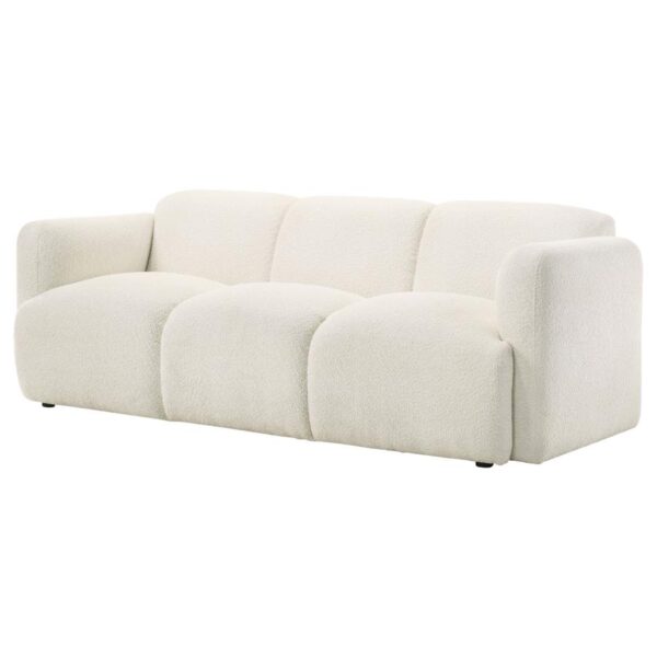 Dorset Fabric Upholstered Round Track Arm Sofa White