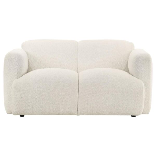Dorset Fabric Upholstered Round Track Arm Loveseat White