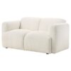 Dorset Fabric Upholstered Round Track Arm Loveseat White