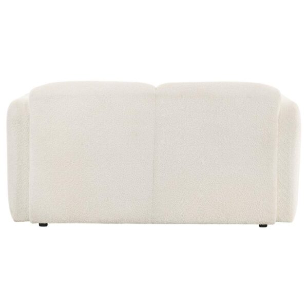 Dorset Fabric Upholstered Round Track Arm Loveseat White