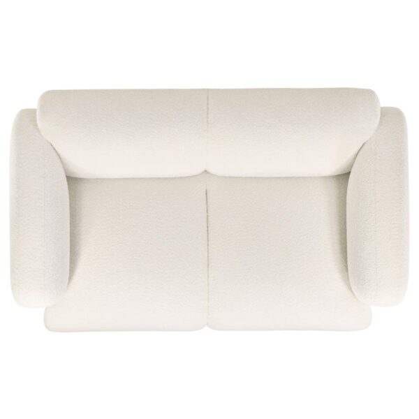 Dorset Fabric Upholstered Round Track Arm Loveseat White