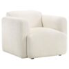 Dorset Fabric Upholstered Round Track Arm Accent Chair White