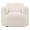 Dorset Fabric Upholstered Round Track Arm Accent Chair White