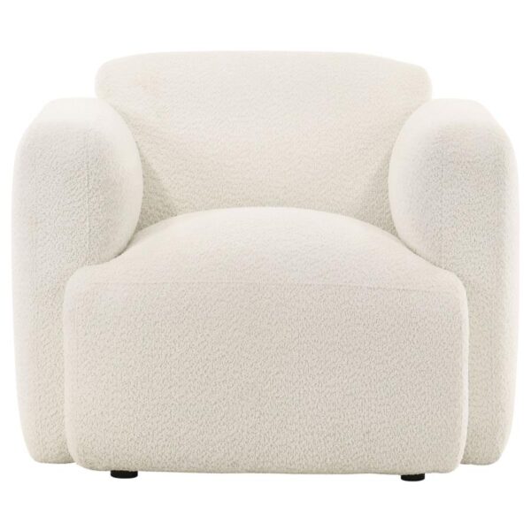 Dorset Fabric Upholstered Round Track Arm Accent Chair White