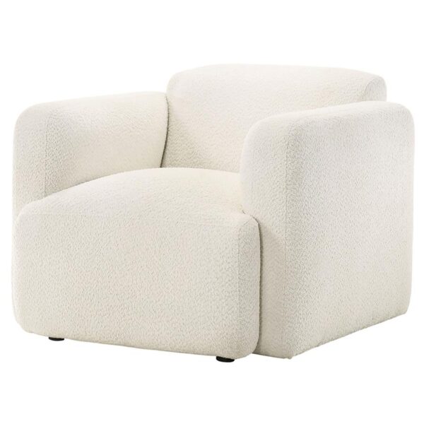 Dorset Fabric Upholstered Round Track Arm Accent Chair White