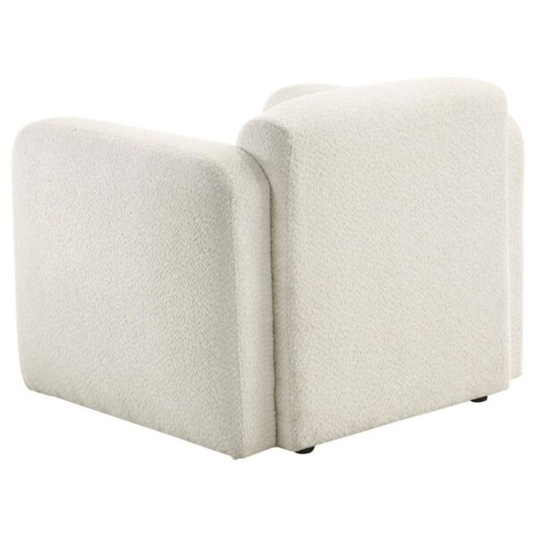 Dorset Fabric Upholstered Round Track Arm Accent Chair White
