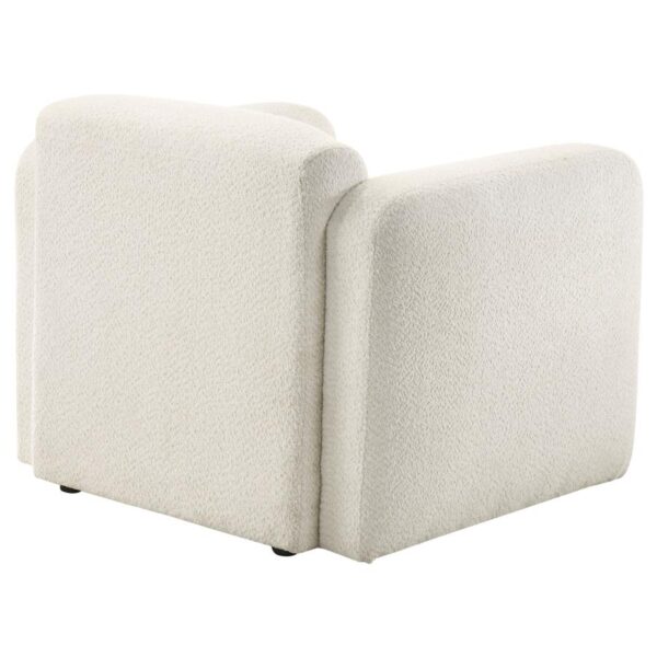 Dorset Fabric Upholstered Round Track Arm Accent Chair White