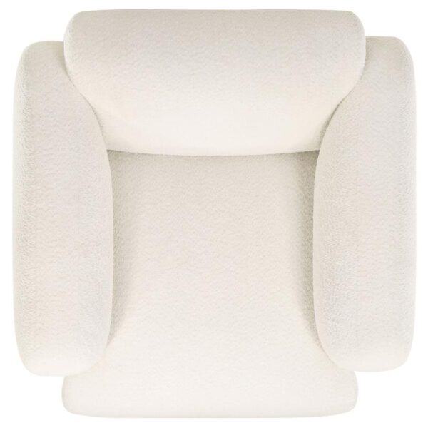 Dorset Fabric Upholstered Round Track Arm Accent Chair White